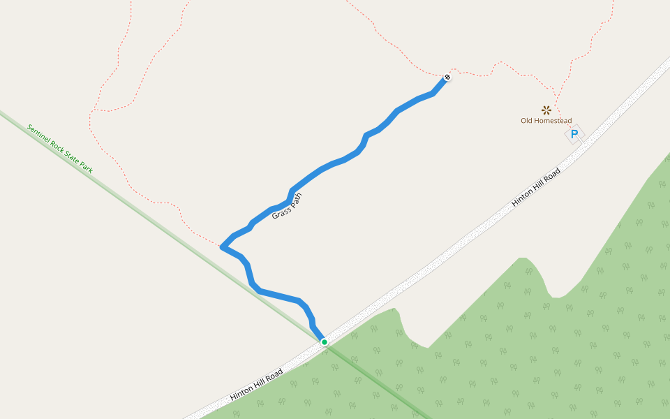 Grass Path walking route map in Westmore
