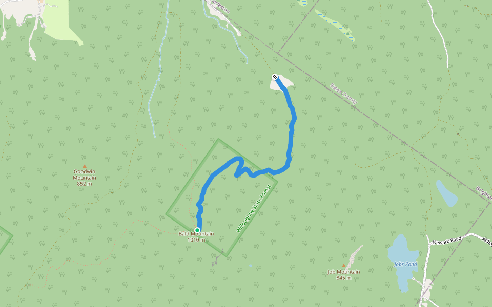 Mad Brook Trail walking route map in Westmore