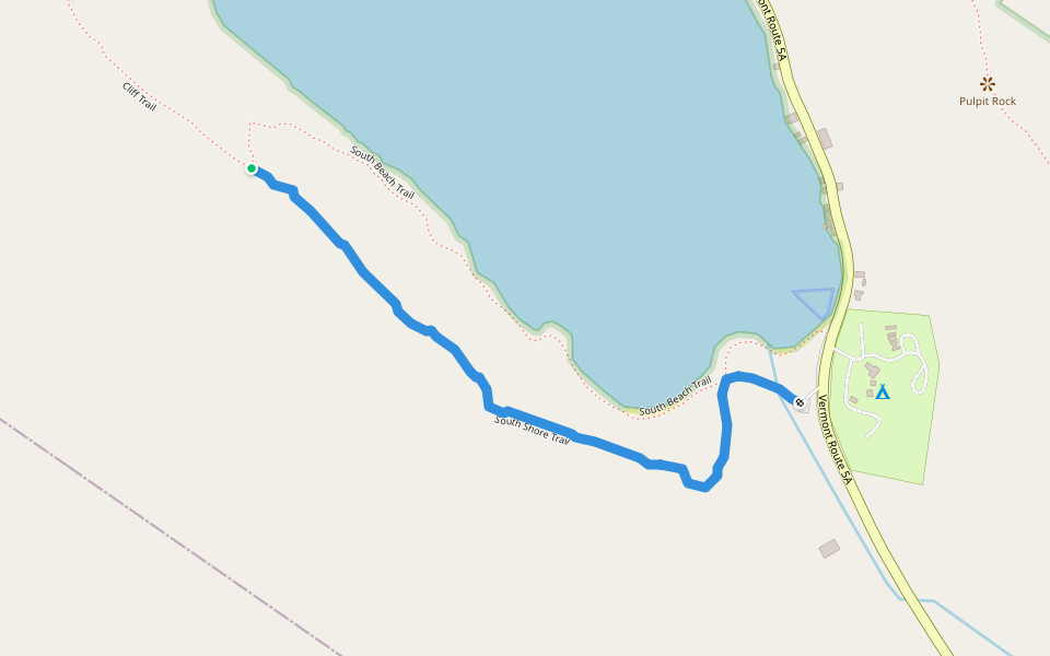 South Shore Trail walking route map in Westmore