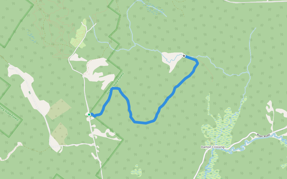 Bog Pond Trail walking route map in Victory