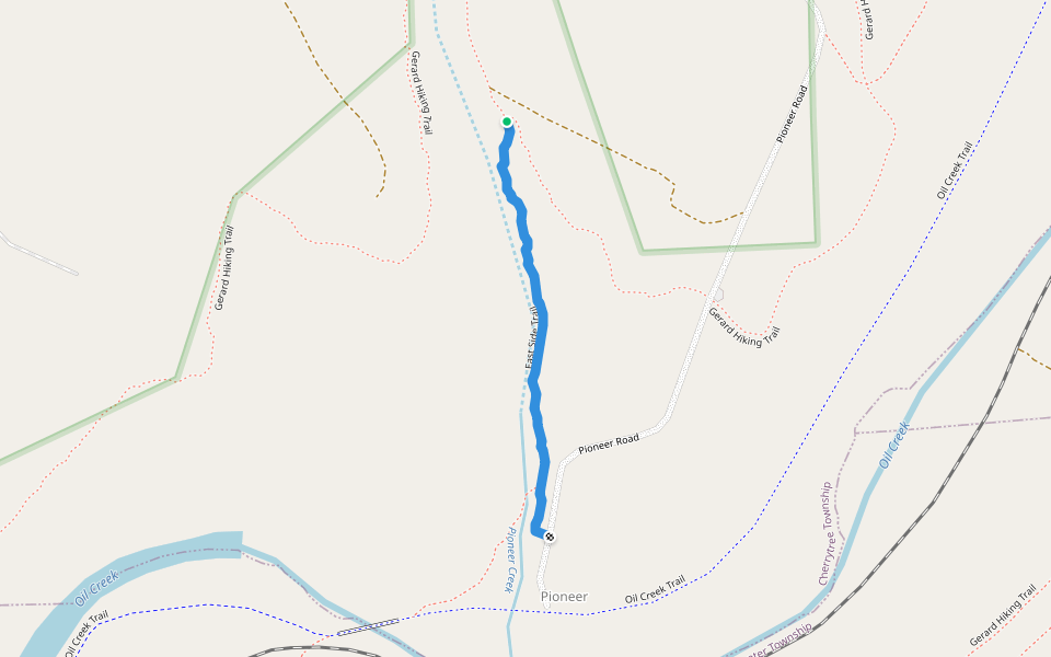 East Side Trail walking route map in Titusville