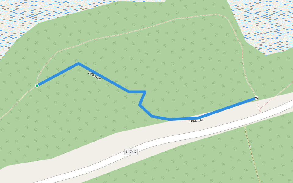 EkMalms walking route map in Norberg