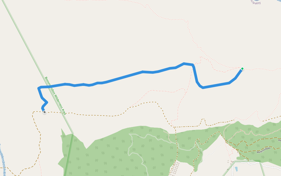 Grysboksirkel walking route map in Barrydale