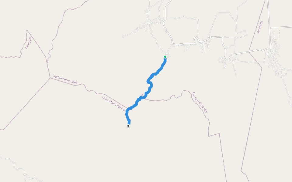 Camino a Torresitas walking route map in El Mosco