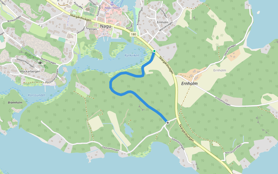 Westerholmstigen walking route map in Dalsbruk