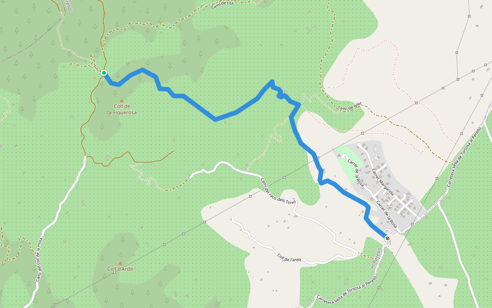camí de l'ardit walking route map in El Perelló