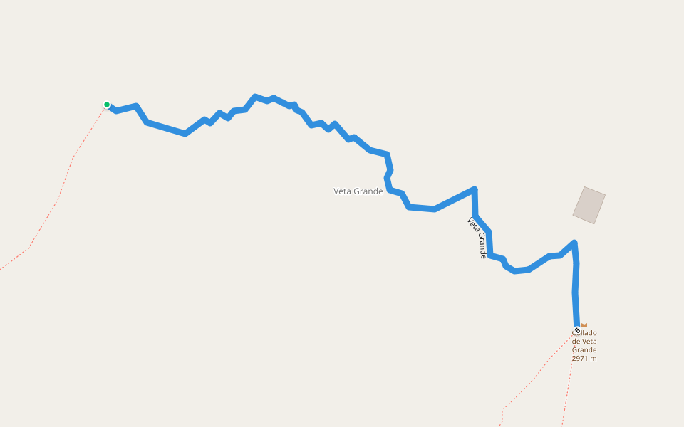 Veta Grande walking route map in Capileira