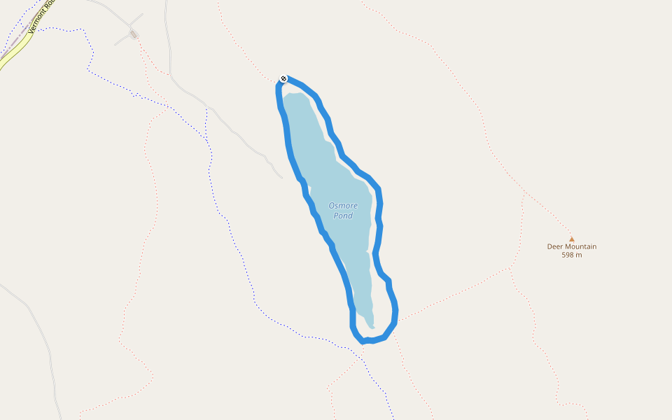 Osmore Pond Loop walking route map in Groton
