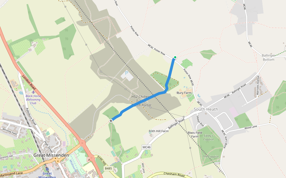 GMI/13/3 walking route map in South Heath