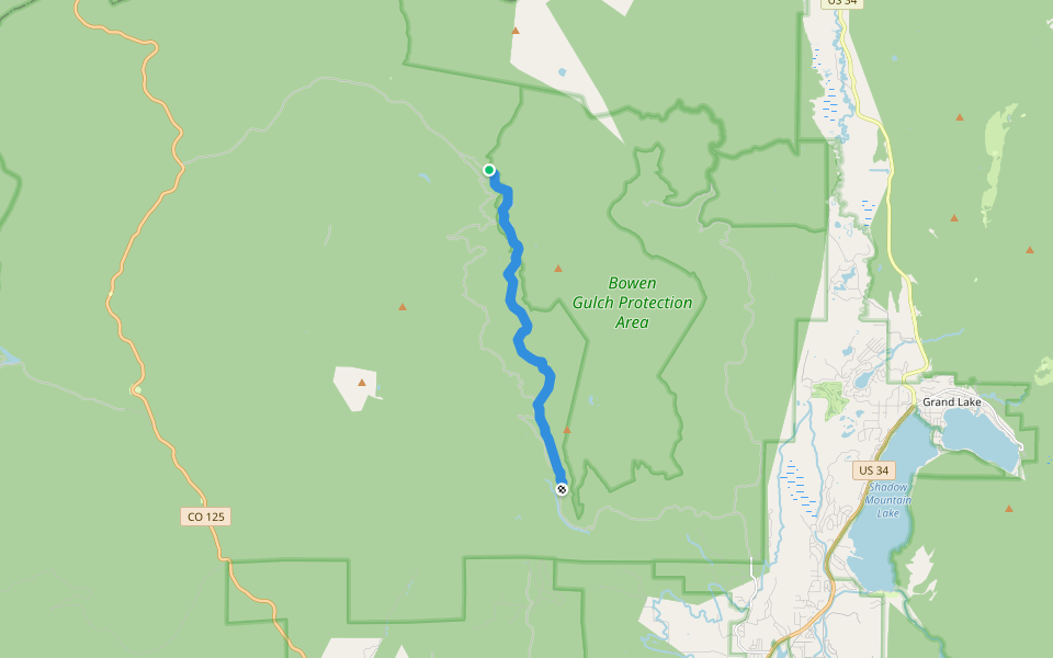 Gilsonite Trail walking route map in Granby