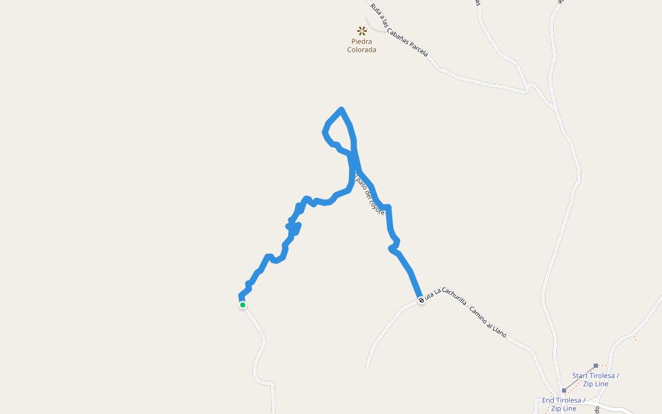 El paso del coyote walking route map in Cuajimoloyas