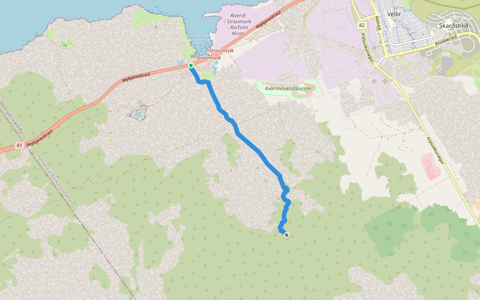 Straumsselsstígur walking route map in Hafnarfjörður