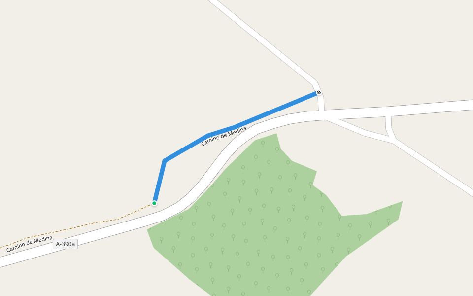 Camino de Medina walking route map in Medina-Sidonia