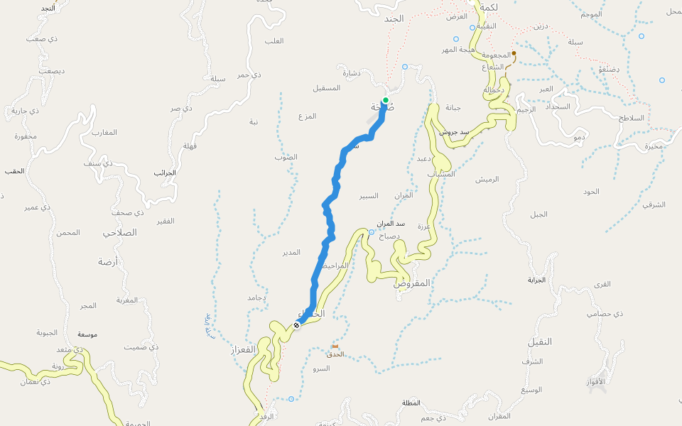 طريق قوقية walking route map in Parifa