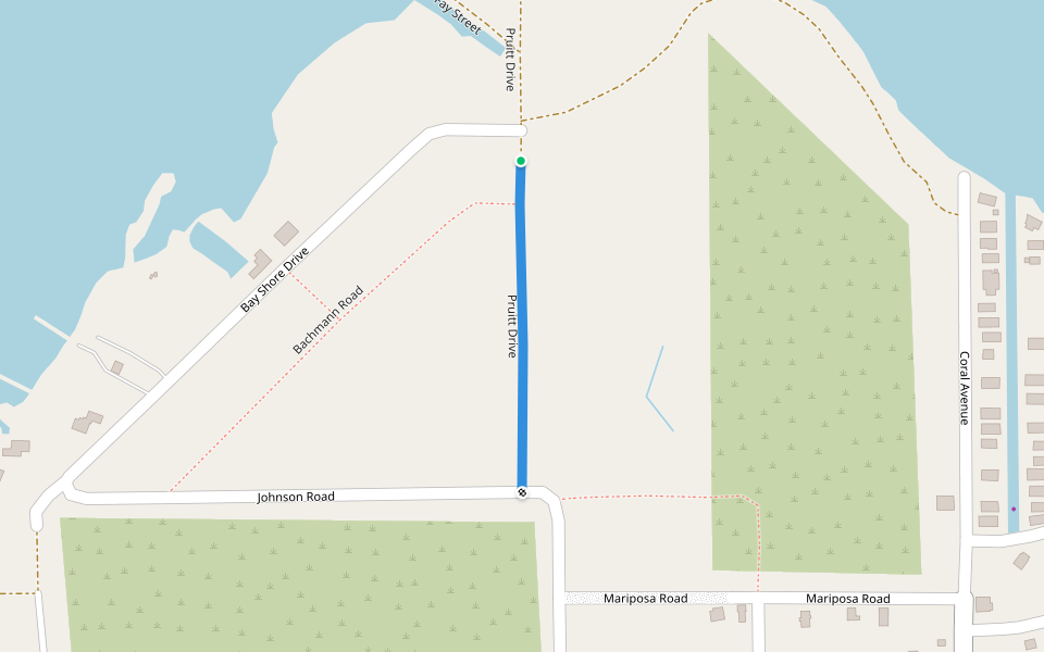 Pruitt Drive walking route map in Summerland Key