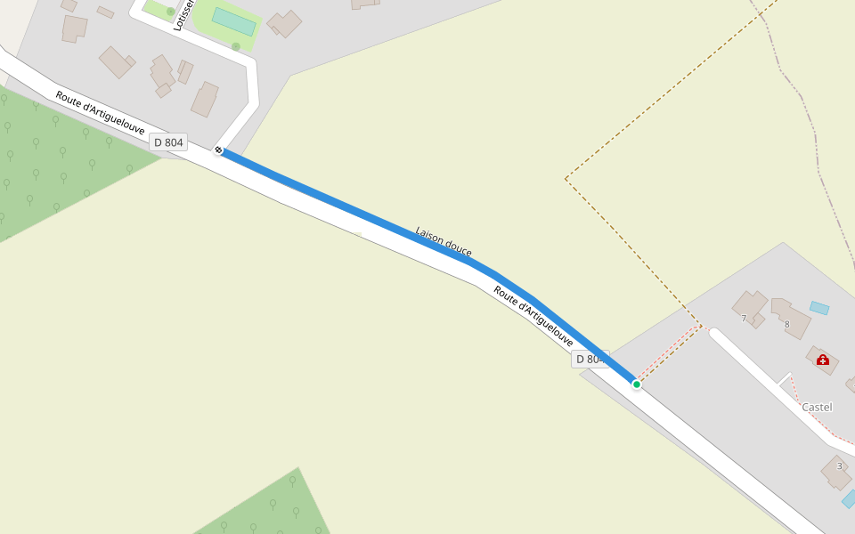 Laison douce walking route map in Arbus