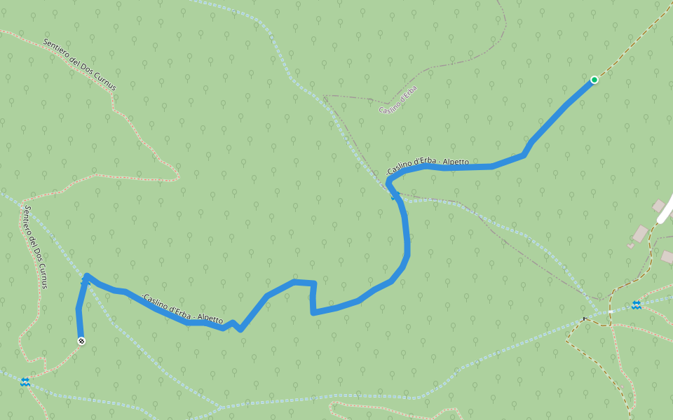 Traccia sentiero Caslino d'Erba - Alpetto walking route map in Caslino D'erba