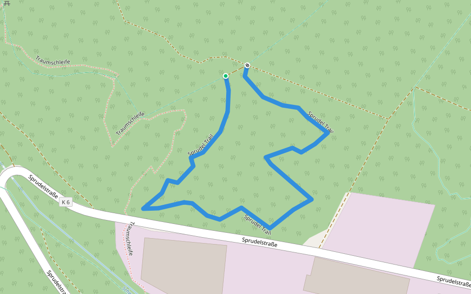 Sprudel Trail walking route map in Schwollen