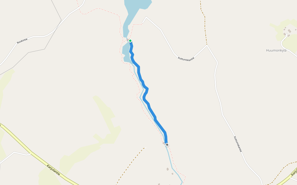 Kuttuniskan lenkki walking route map in Karjula