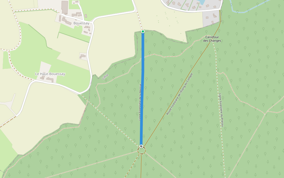 Ligne Forestière de la Mettrie walking route map in Chasné-sur-Illet