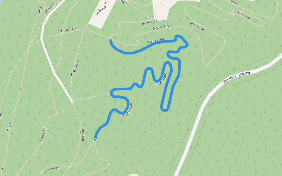 Sizzle Haut walking route map in Morin-Heights