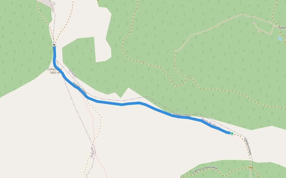Subida a Isasa walking route map in Muro de Aguas