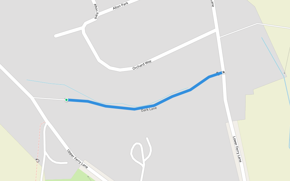 Dark Lane walking route map in Callow End