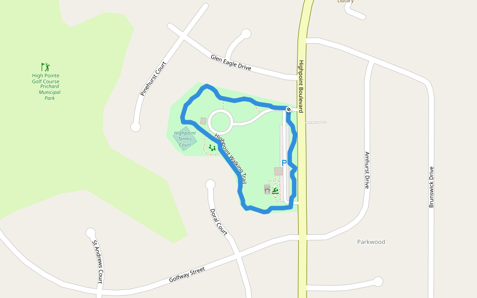 Highpoint Walking Trail walking route map in Prichard