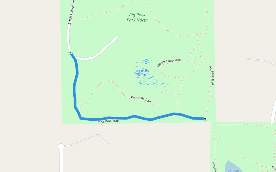 Meadows Trail walking route map in Sammamish