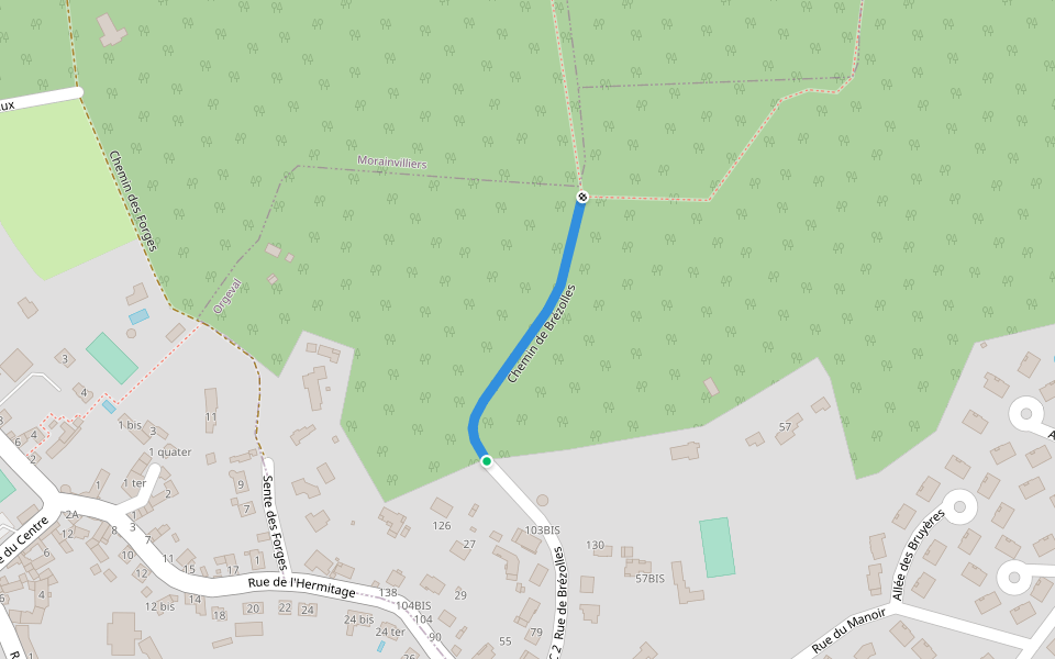 Chemin de Brézolles walking route map in Orgeval