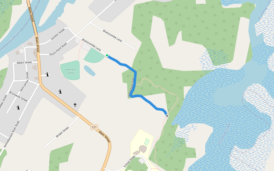 Dutch Point Trail walking route map in Hampton