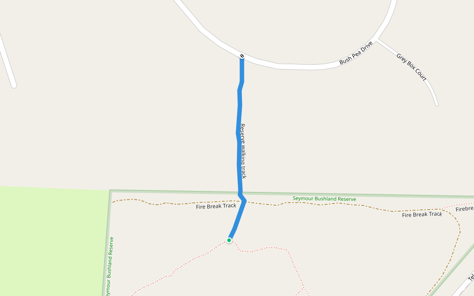 Reserve walking track walking route map in Seymour