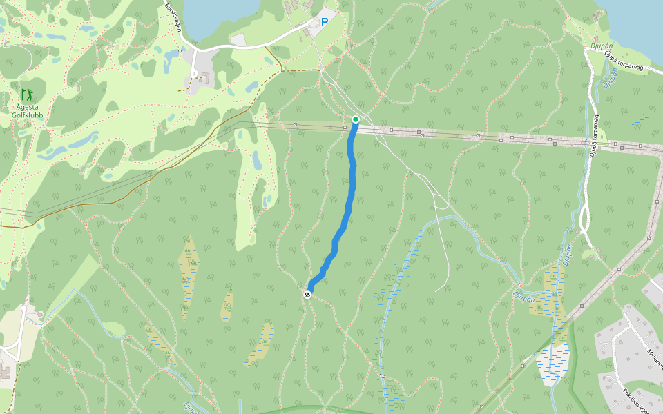 Snoken walking route map in Huddinge