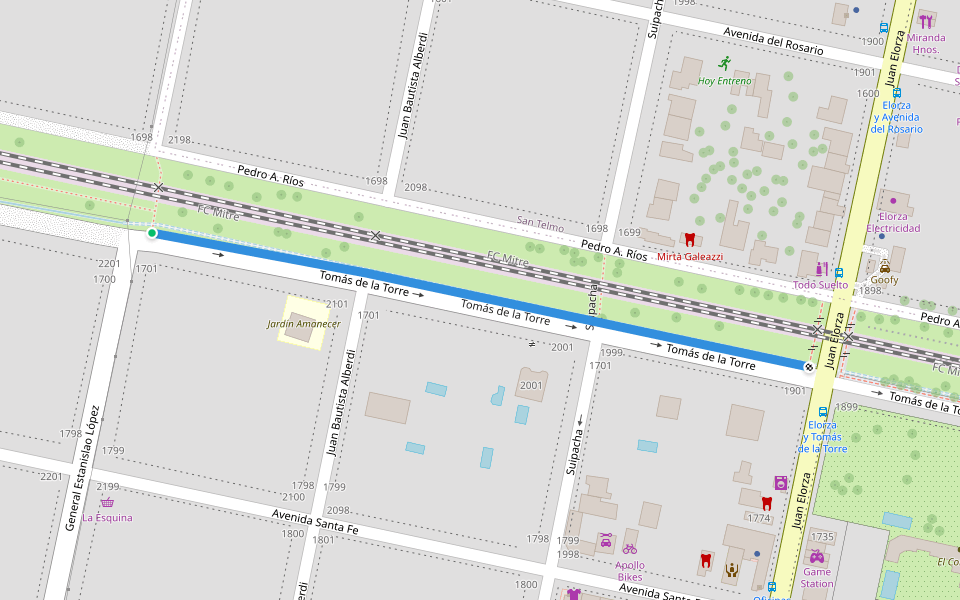 Tomás de la Torre walking route map in Funes