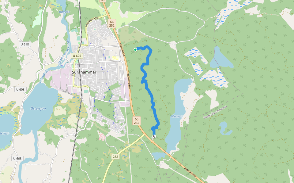 Reflexbanan 1 walking route map in Bråfors