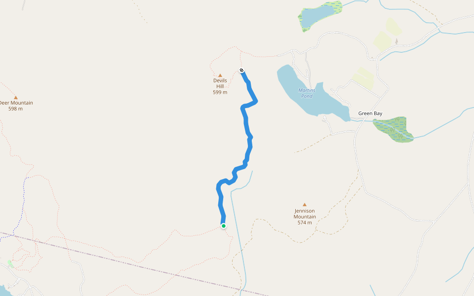 Bog Loop to Devils Hill walking route map in Groton