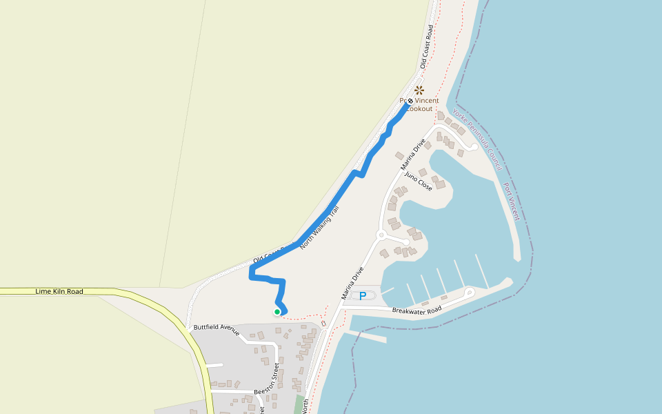 North Walking Trail walking route map in Port Vincent