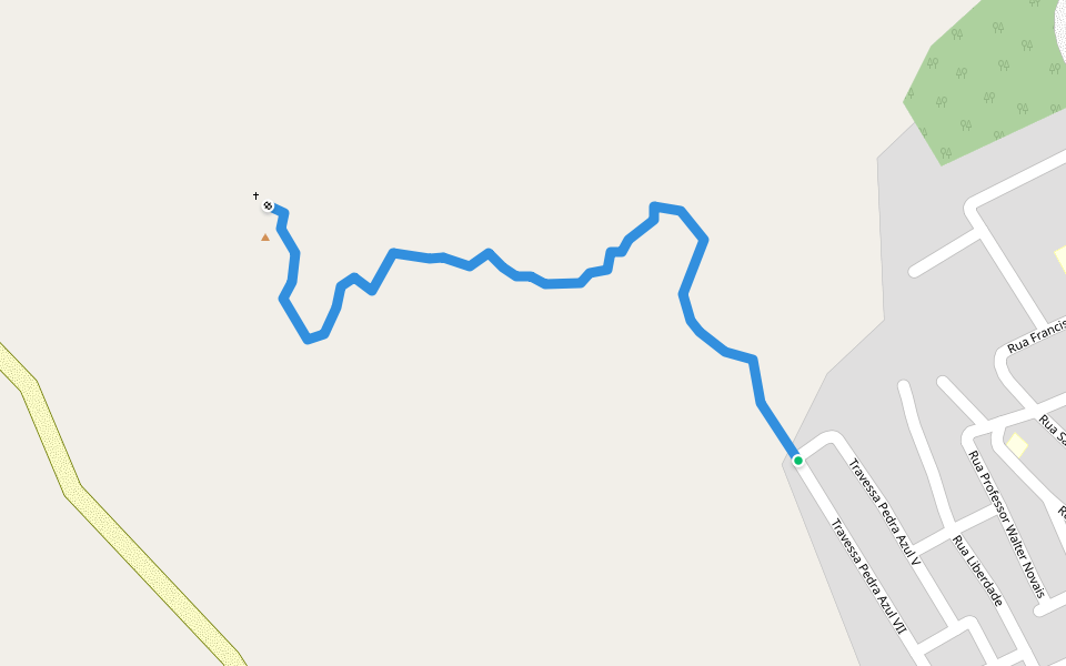 Trilha do Cruzeiro de Macaúbas walking route map in Macaúbas