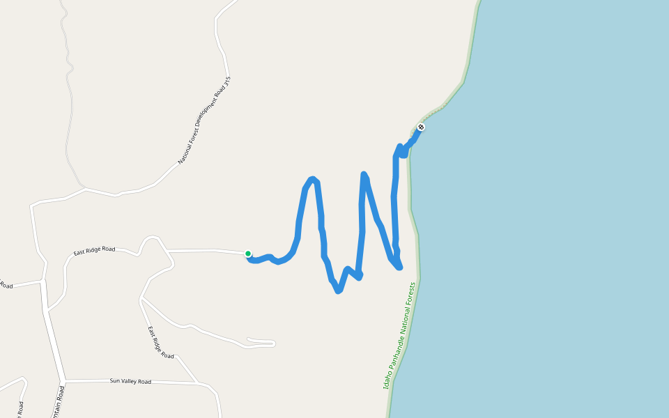 Evans Landing Trail walking route map in Careywood