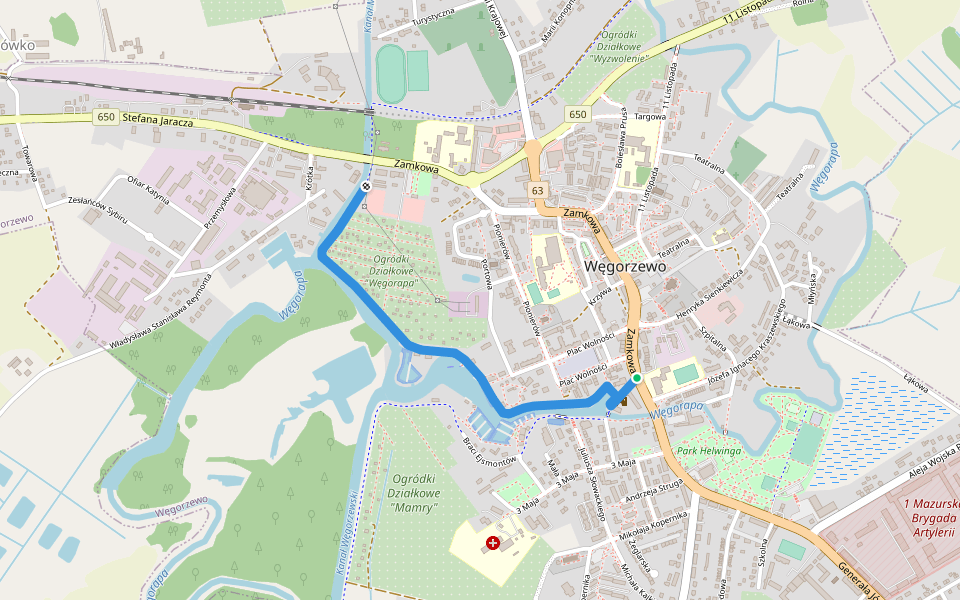 Bulwar Loir Et Cher walking route map in Węgorzewo