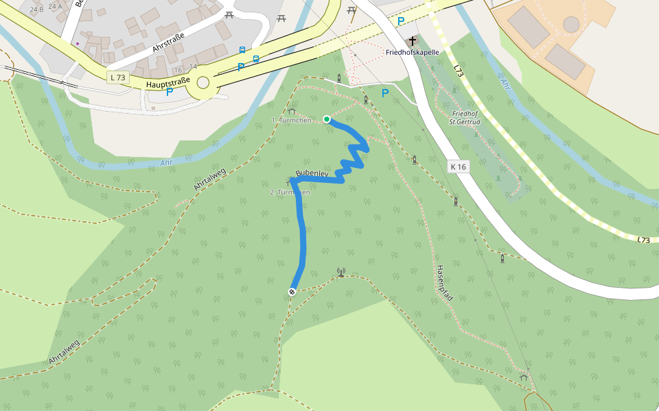 Bubenley walking route map in Schuld