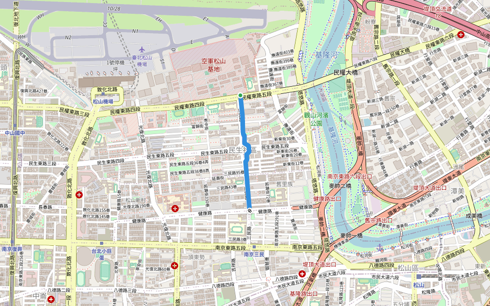 三民路 (東側) 人車共道