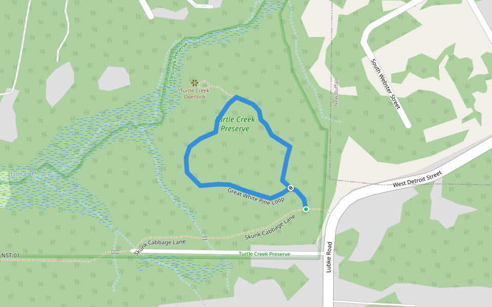 Great White Pine Loop walking route map in New Buffalo