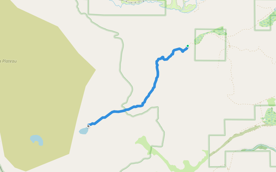 Gibbs Lake Trail walking route map in Lee Vining