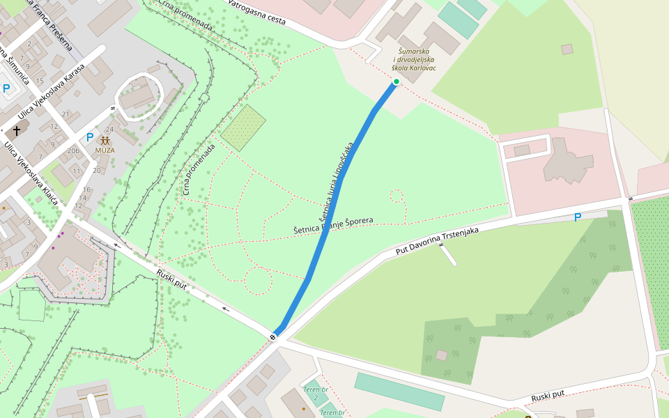 Šetnica Jurja Lipovšćaka walking route map in Ogulin
