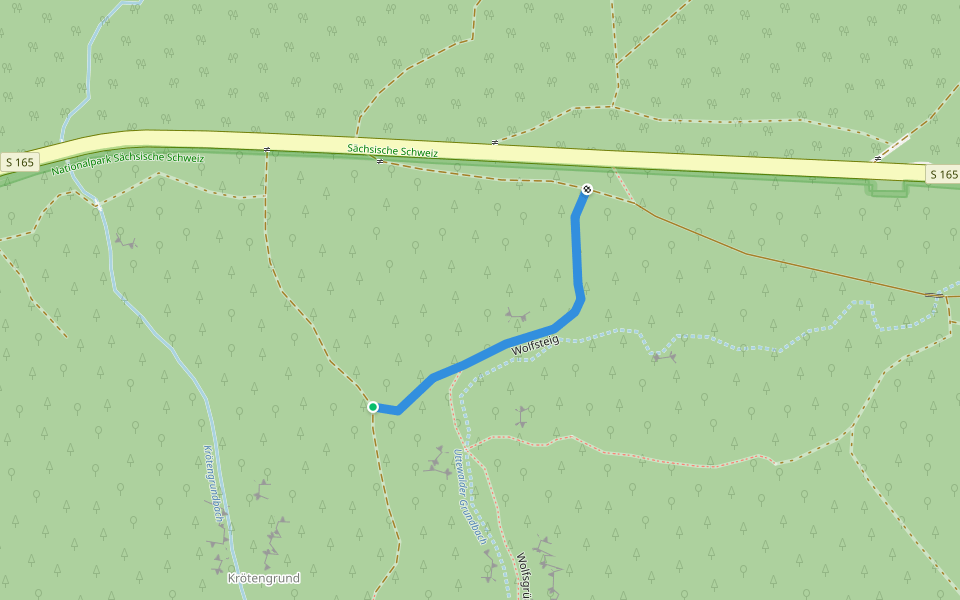 Wolfsteig walking route map in Lohmen