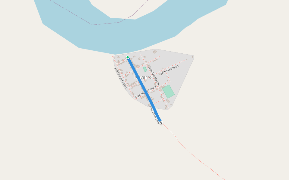 Jirón 28 de Julio walking route map in Papaplaya