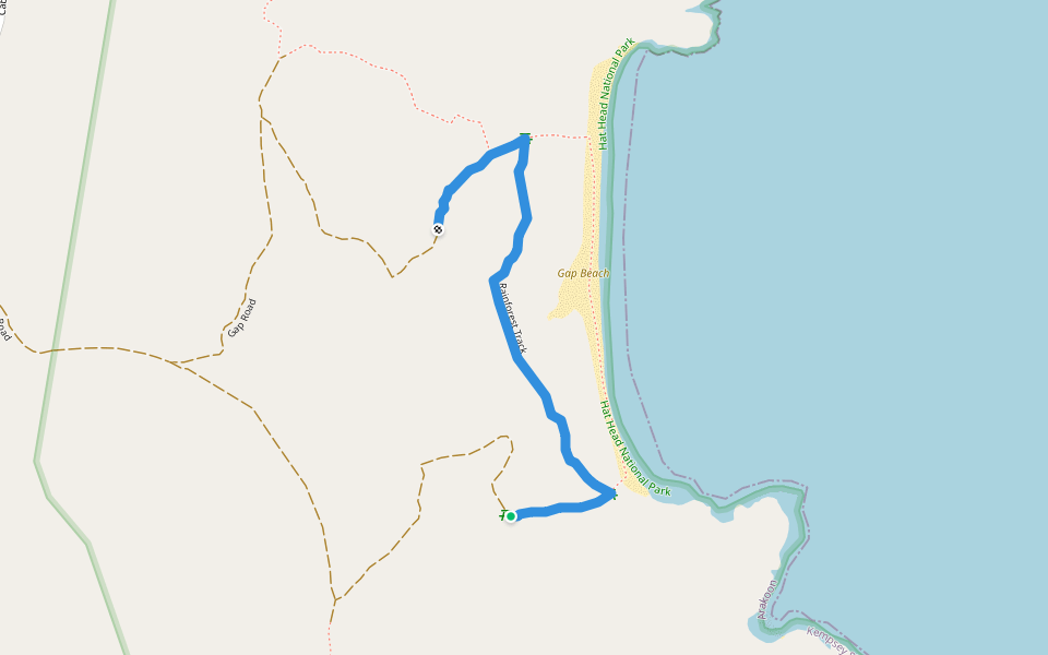 Rainforest Track walking route map in Arakoon