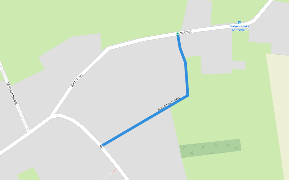 Borremeersweg walking route map in Herzele