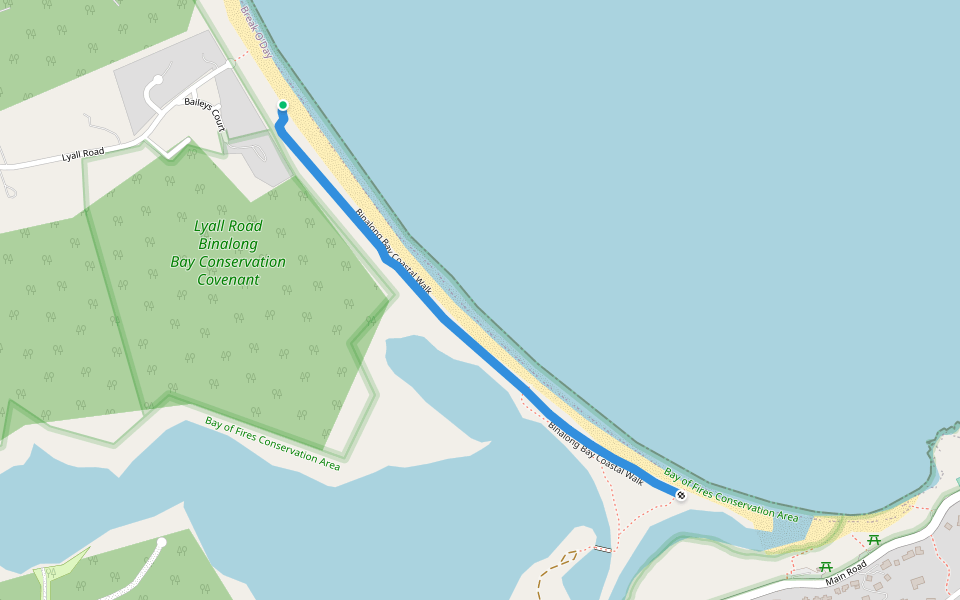 Binalong Bay Coastal Walk walking route map in Binalong Bay